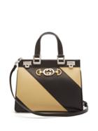 Matchesfashion.com Gucci - Zumi Small Striped Leather Handbag - Womens - Black White