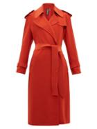 Matchesfashion.com Norma Kamali - Belted Cady Trench Coat - Womens - Red
