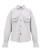 Matchesfashion.com Natasha Zinko - Marled Cotton Blend Jersey Shirt - Womens - Grey