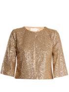 Goat Evon Collarless Sequin-embellished Jacket