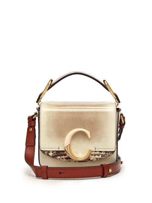 Matchesfashion.com Chlo - The C Mini Leather Cross Body Bag - Womens - Grey Multi