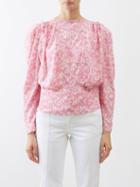 Isabel Marant - Zarga Floral-print Crepe Blouse - Womens - Pink Multi