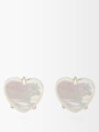 Annika Inez - Heart Mother-of-pearl & Sterling Silver Earrings - Womens - Pearl