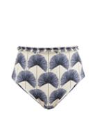 Agua By Agua Bendita - Nopal Palma Mangle Noche Plant-print Bikini Briefs - Womens - Navy White