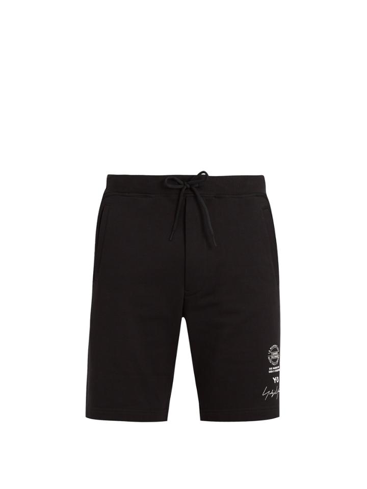 Y-3 Logo-print Straight-leg Jersey Shorts