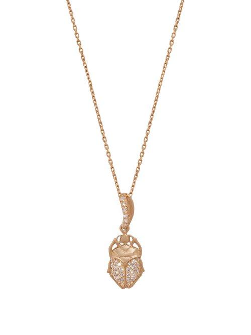 Matchesfashion.com Aurlie Bidermann Fine Jewellery - Beetle 18kt Gold And Diamond Necklace - Womens - Gold