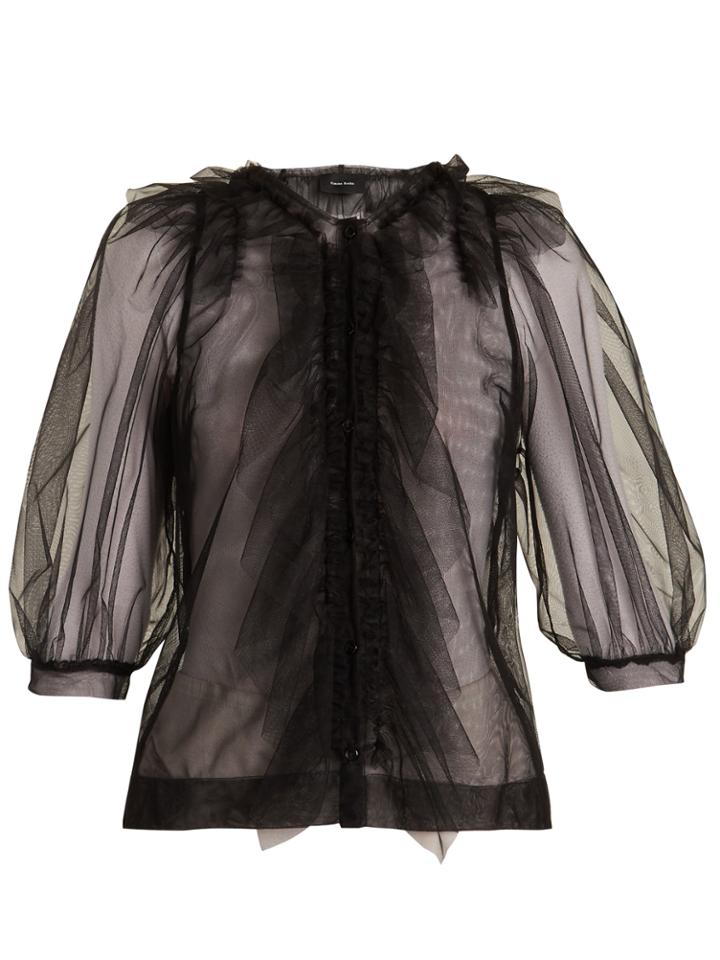 Simone Rocha Ruffle-trimmed Tulle Top
