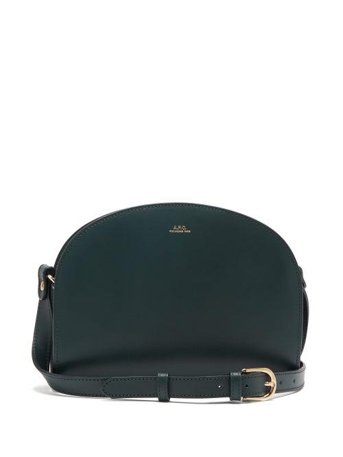 Matchesfashion.com A.p.c. - Half Moon Smooth-leather Cross-body Bag - Womens - Dark Green
