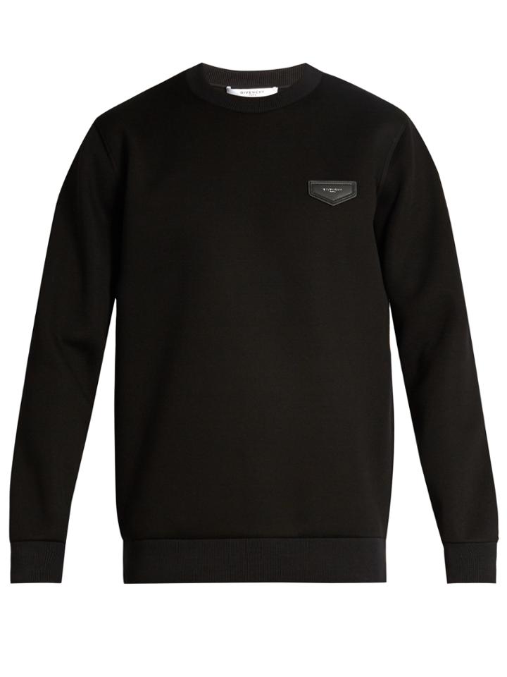 Givenchy Cuban-fit Leather-logo Neoprene Sweatshirt