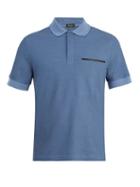 Matchesfashion.com Berluti - Contrast Trim Cotton Blend Piqu Polo Shirt - Mens - Navy