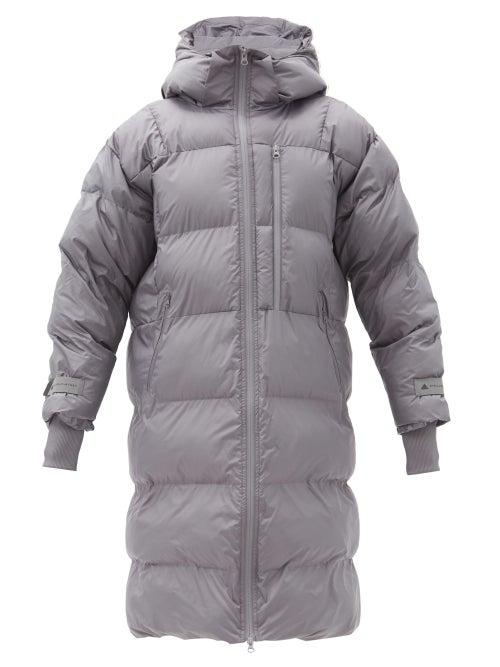 Matchesfashion.com Adidas By Stella Mccartney - Technical Padded Hooded Coat - Womens - Dark Grey