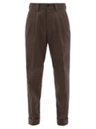 Matchesfashion.com Margaret Howell - Pleated Tapered Cotton Trousers - Mens - Grey