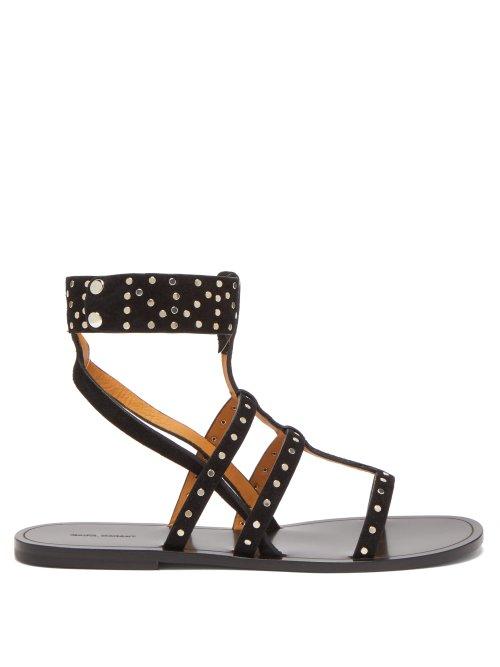 Matchesfashion.com Isabel Marant - Jestee Studded Suede Sandals - Womens - Black