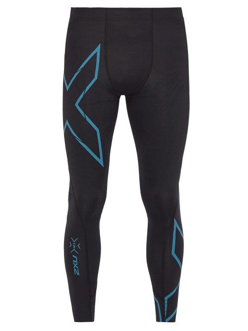 Matchesfashion.com 2xu - Compression Running Leggings - Mens - Black Blue