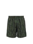 Matchesfashion.com John Elliott - Practice Tree-print Shell Shorts - Mens - Dark Green