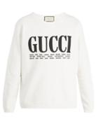 Matchesfashion.com Gucci - Logo Print Crew Neck Cotton Sweatshirt - Mens - White