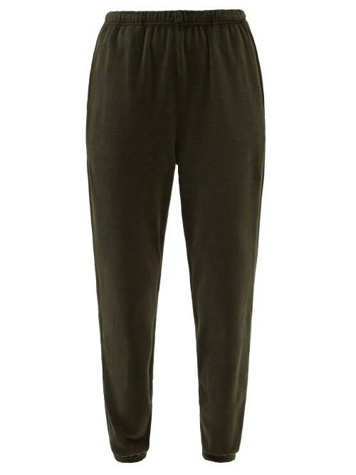 Les Tien - Velour Track Pants - Womens - Dark Green