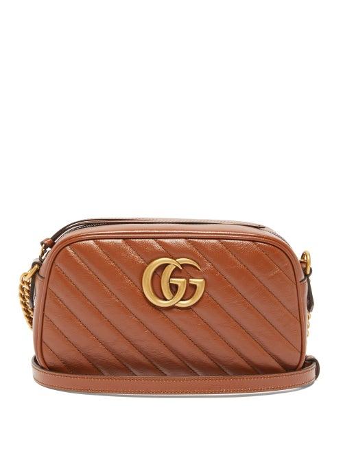 Gucci - Gg Marmont Small Quilted Leather Cross-body Bag - Womens - Tan