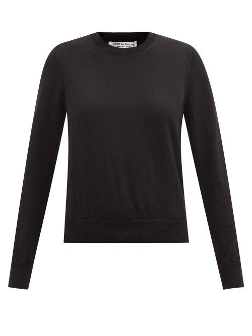 Comme Des Garons Comme Des Garons - Round-neck Wool Sweater - Womens - Black