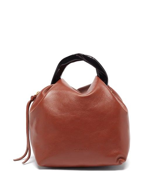 Matchesfashion.com Jil Sander - Gathered Small Leather Clutch - Womens - Black Brown
