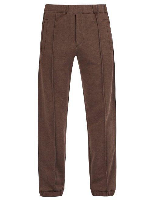 Matchesfashion.com Fendi - Logo Jacquard Tape Track Pants - Mens - Brown
