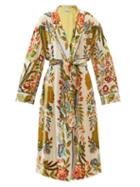 Ladies Rtw Etro - Pasadena Floral-print Velvet Coat - Womens - White Multi