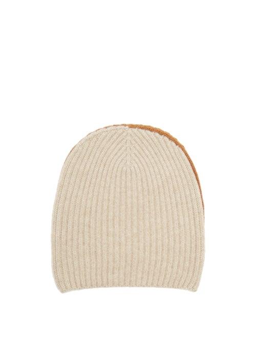 Matchesfashion.com Begg & Co. - Two-tone Ribbed Cashmere Beanie Hat - Mens - Cream Multi
