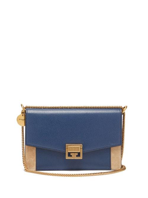 Matchesfashion.com Givenchy - Gv3 Mini Leather And Suede Bag - Womens - Blue Multi
