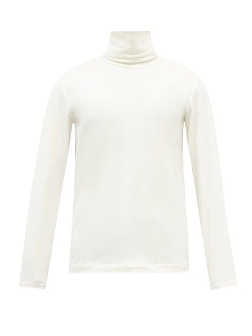 Mens Rtw Jil Sander - Roll-neck Long-sleeved Jersey T-shirt - Mens - Cream