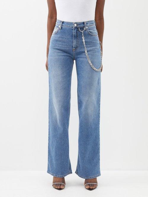 Christopher Kane - Crystal Chain-embellished Organic-denim Jeans - Womens - Denim