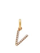 Matchesfashion.com Burberry - V Crystal Embellished Letter Charm - Womens - Crystal