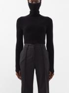 Jacquemus - Balaclava-hood Cropped Knit Sweater - Womens - Black