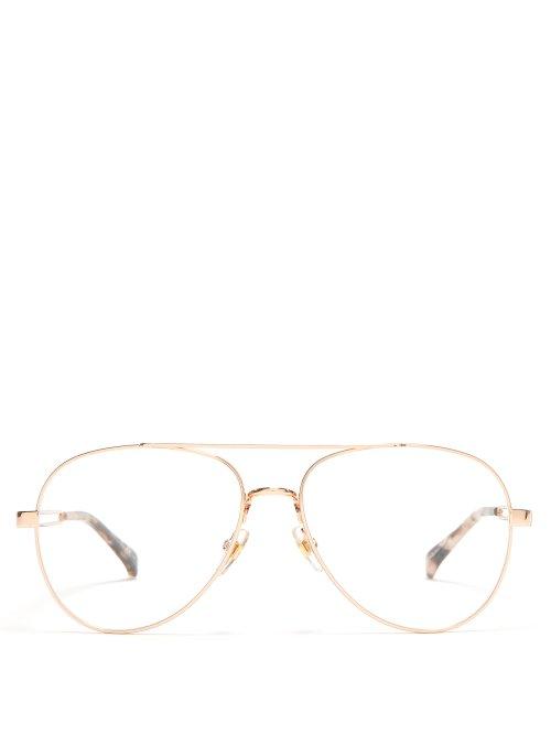 Matchesfashion.com Givenchy - Aviator Metal Glasses - Womens - Rose Gold