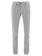 Matchesfashion.com Incotex - Seba Drawstring-waist Striped Cotton Trousers - Mens - Blue White