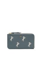Matchesfashion.com Chlo - Horses Embroidered Leather Cardholder - Womens - Light Blue