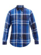 Matchesfashion.com Polo Ralph Lauren - Logo-embroidered Check Linen Shirt - Mens - Blue Multi