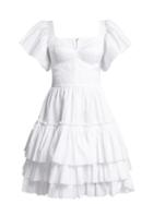Matchesfashion.com Dolce & Gabbana - Tiered Ruffle Cotton Poplin Mini Dress - Womens - White