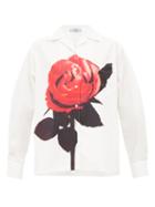 Matchesfashion.com Prada - Rose Print Cotton Shirt - Womens - White Print