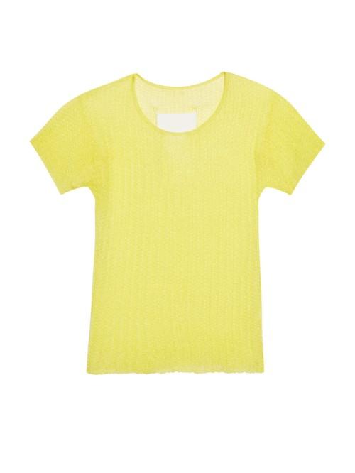 Maison Margiela Short-sleeved Sheer Fine-knit Sweater