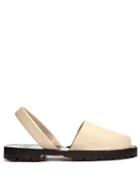 Matchesfashion.com Goya - Pebbled Leather Slingback Sandals - Womens - White