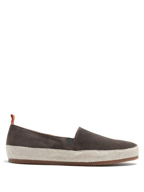 Matchesfashion.com Mulo - Suede Espadrilles - Mens - Grey
