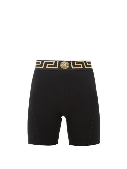 Matchesfashion.com Versace - Logo-intarsia Tech-jersey Cycling Shorts - Womens - Black