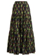 La Doublej Editions Tiered Printed-cotton Skirt