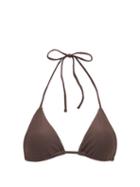 Matchesfashion.com Matteau - The String Triangle Bikini Top - Womens - Brown