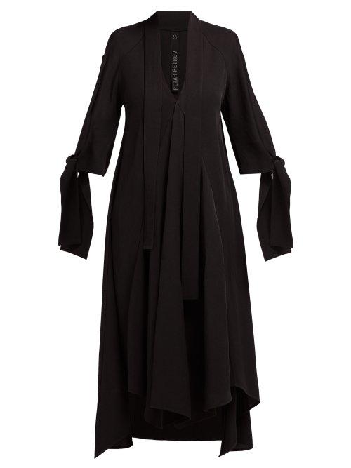 Matchesfashion.com Petar Petrov - Dillon Draped Crepe Midi Dress - Womens - Black