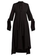 Matchesfashion.com Petar Petrov - Dillon Draped Crepe Midi Dress - Womens - Black