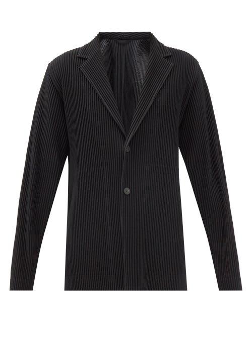 Homme Pliss Issey Miyake - Technical-pleated Suit Jacket - Mens - Black