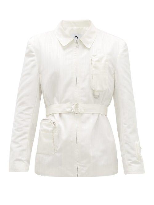 Matchesfashion.com Marine Serre - Utilitarian Technical-moir Jacket - Mens - White