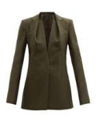 Givenchy - Single-breasted Wool Grain-de-poudre Suit Jacket - Womens - Khaki