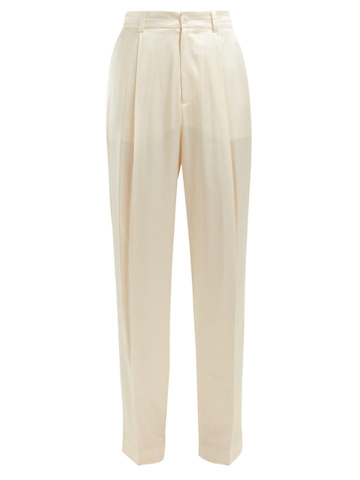 Joseph Riska Silk-satin High-waisted Trousers